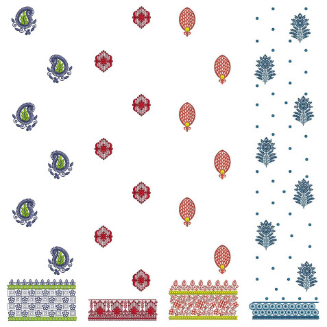 50 Daman Embroidery Designs | August 2021 Bulk Download