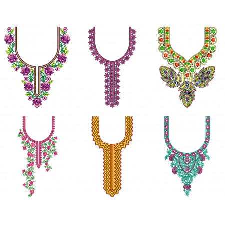 50 Neck Embroidery Designs | April 2021 Bulk Download