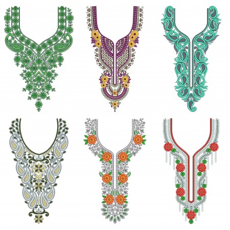 50 Neck Embroidery Designs | March 2021 Bulk Download