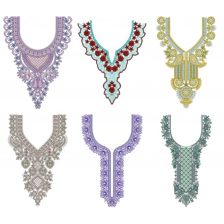 50 Neck Embroidery Designs | March 2021 Bulk Download