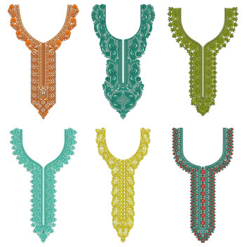 50 Neck Embroidery Designs | Bulk Download