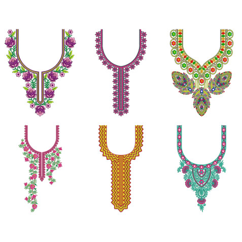 50 Neck Embroidery Designs | Bulk Download