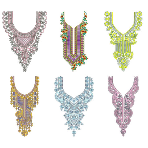 50 Neck Embroidery Designs | Bulk Download