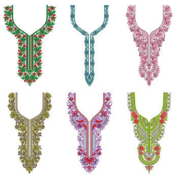 50 Neck Embroidery Designs | Bulk Download