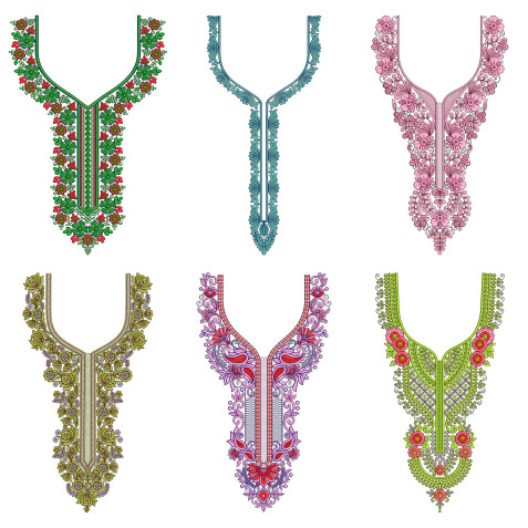 50 Neck Embroidery Designs | Bulk Download