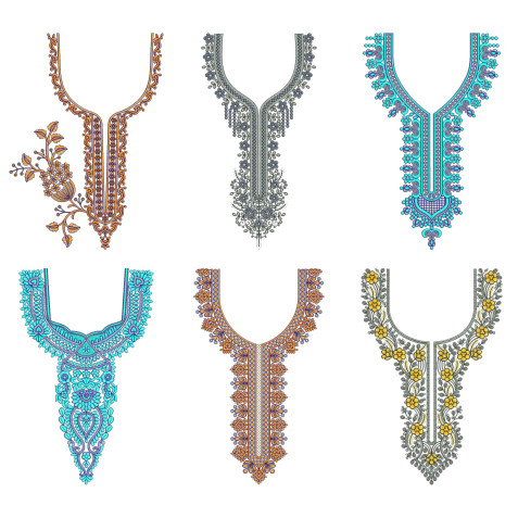 50 Neck Embroidery Designs | Bulk Download