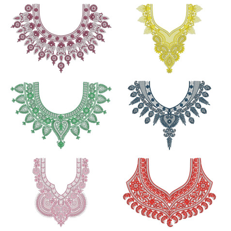 50 Neck Embroidery Designs | Bulk Download