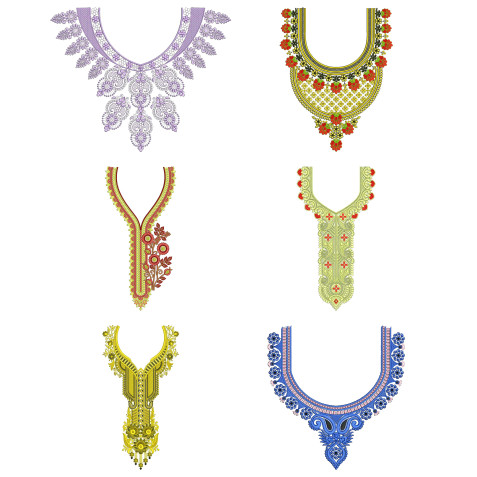 50 Neck Embroidery Designs | Bulk Download