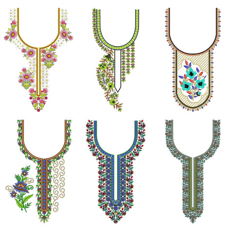 50 Neck Embroidery Designs | Bulk Download