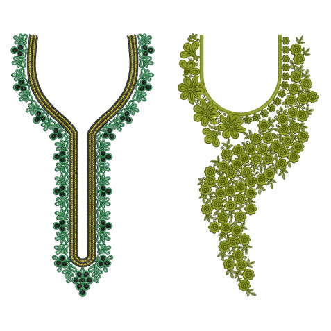 50 Neck Embroidery Designs | Bulk Download