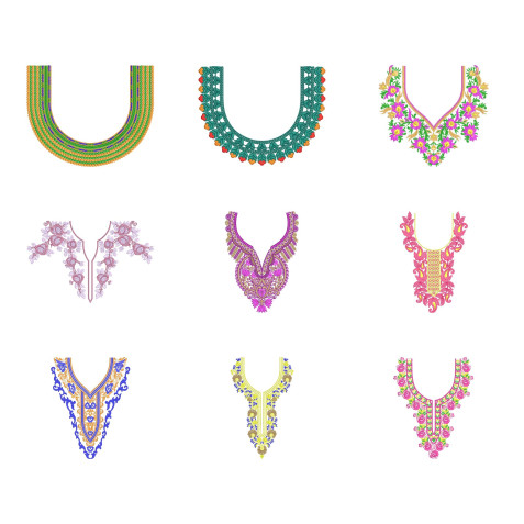 50 Neck Embroidery Designs | Bulk Download