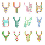 50 Neck Embroidery Designs | Bulk Download