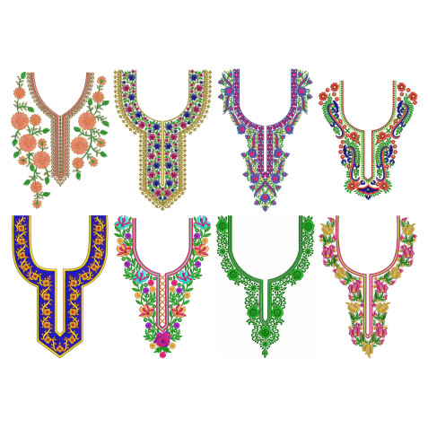 50 Neck Embroidery Designs | March 2020 Bulk Download