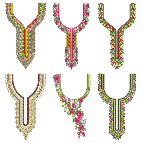 50 Neck Embroidery Designs | Bulk Download