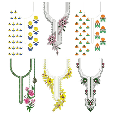 50 Neck Embroidery Designs | Bulk Download