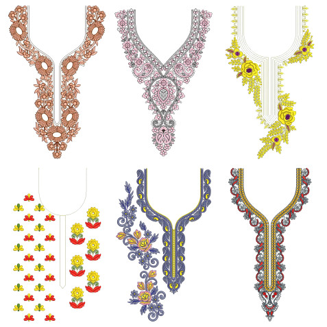 50 Neck Embroidery Designs | Bulk Download