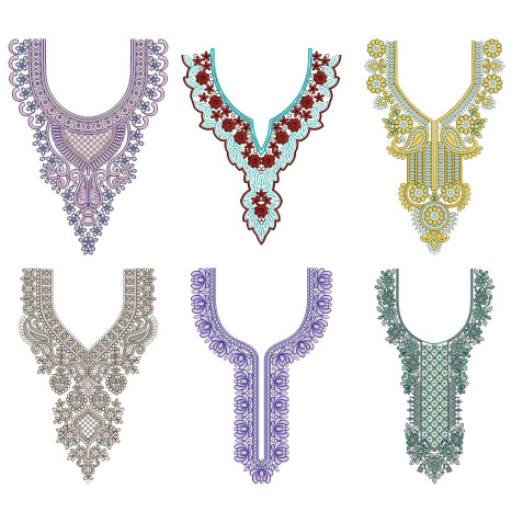 50 Neck Embroidery Designs | Bulk Download