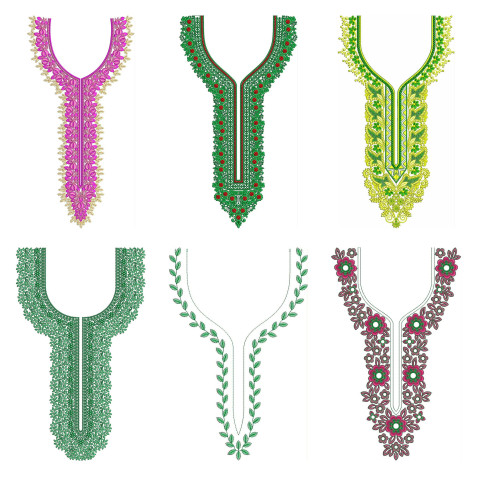 50 Neck Embroidery Designs | Bulk Download