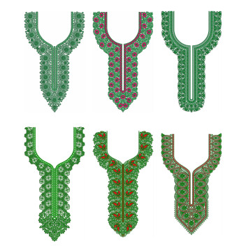 50 Neck Embroidery Designs | Bulk Download