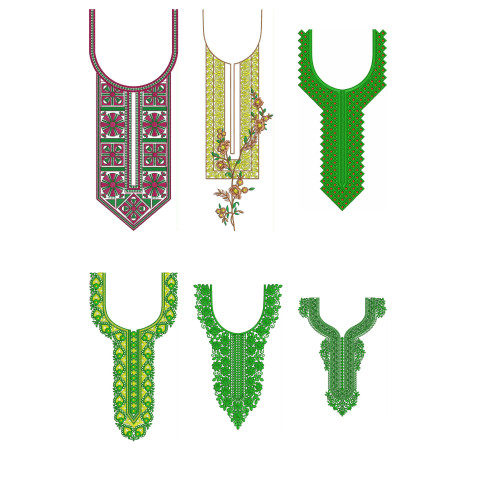 50 Neck Embroidery Designs | Bulk Download