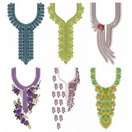 50 Neck Embroidery Designs | August 2021 Bulk Download