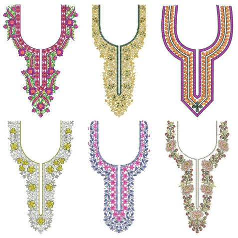 50 Neck Embroidery Designs | Bulk Download