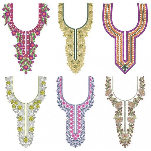 50 Neck Embroidery Designs | Bulk Download