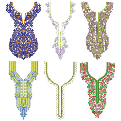50 Neck Embroidery Designs | Bulk Download