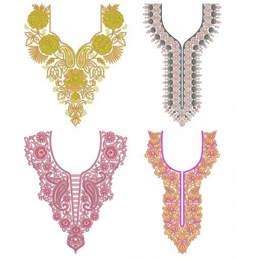 50 Neck Embroidery Designs | Bulk Download