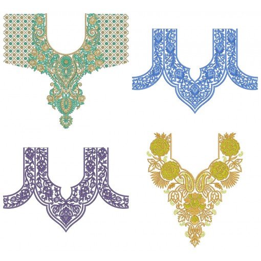 50 Neck Embroidery Designs | Bulk Download