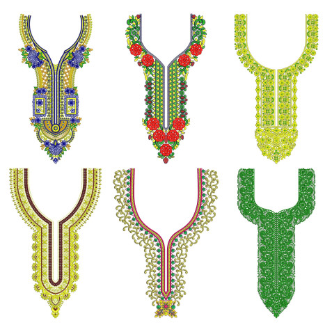 50 Neck Embroidery Designs | Bulk Download