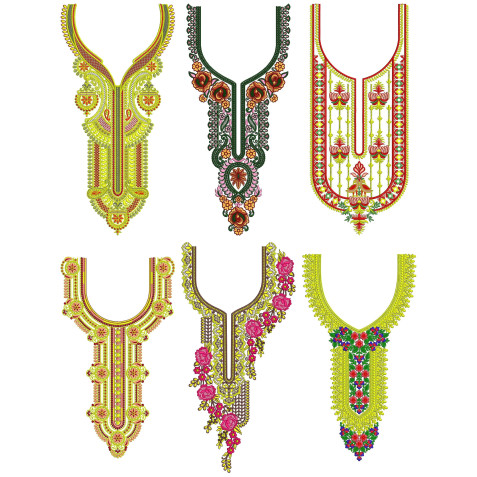 50 Neck Embroidery Designs | Bulk Download