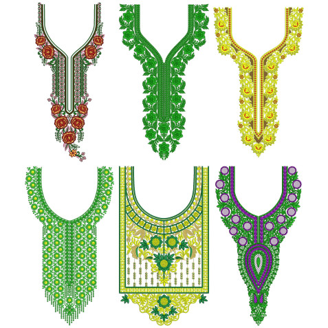 50 Neck Embroidery Designs | Bulk Download