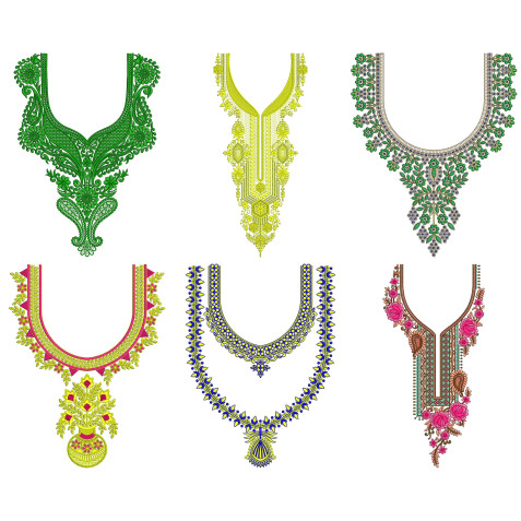 50 Neck Embroidery Designs | Bulk Download