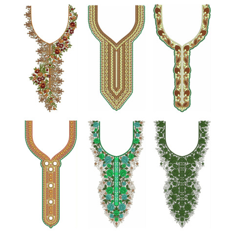 50 Neck Embroidery Designs | Bulk Download