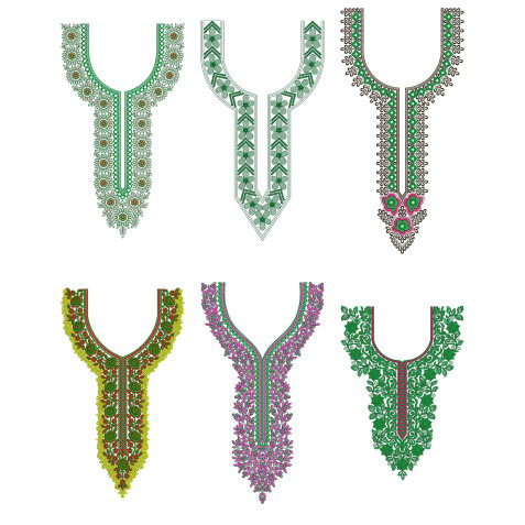 50 Neck Embroidery Designs | Bulk Download
