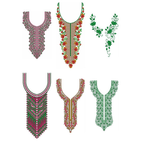 50 Neck Embroidery Designs | Bulk Download
