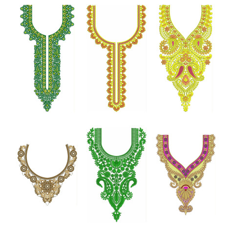 50 Neck Embroidery Designs | Bulk Download