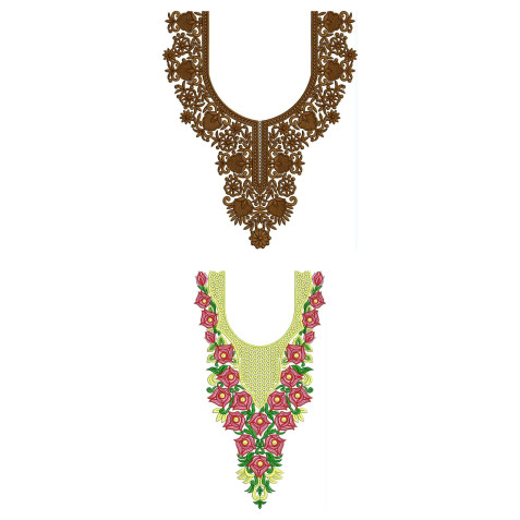 50 Neck Embroidery Designs | Bulk Download