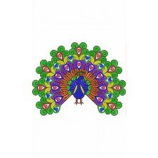 Majestic Peacock Machine Embroidery Design - Vibrant Feather Detail