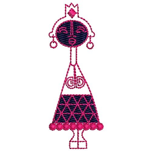 Ballet Stick Girl Embroidery Design 17213