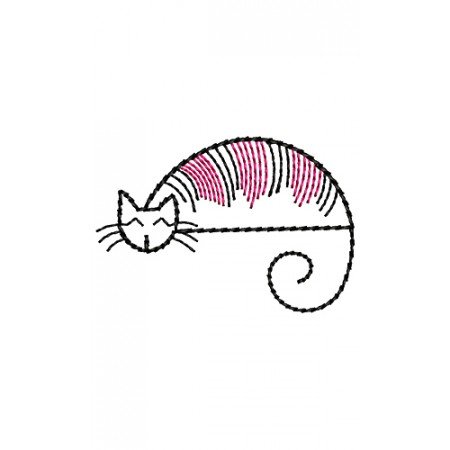 Cat Machine Embroidery Pattern 17217