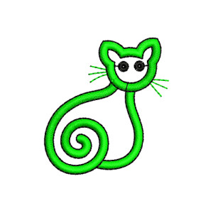 Doodle Fluffy Kittens Embroidery Design 17223
