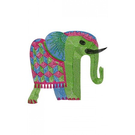 Royal Elephant Wall Art Embroidery Design 17227