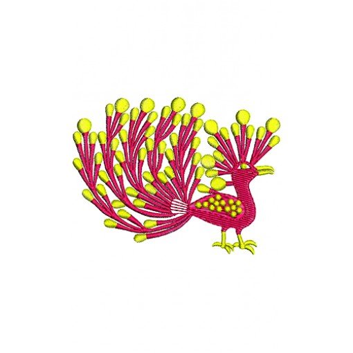 Beautiful Peacock Feather Embroidery Design