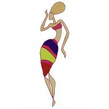 Tribal African Woman Wall Art Embroidery Design
