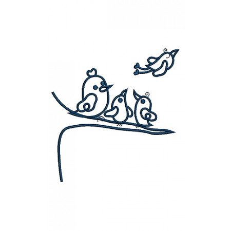 Rollers Blue Birds Wall Art Embroidery Design