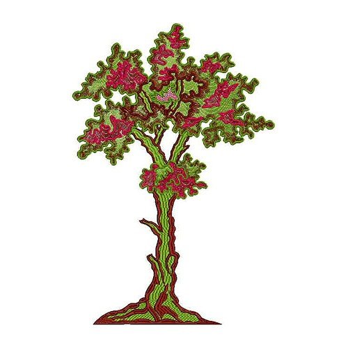 Colorful Tree Art Embroidery Design 21265
