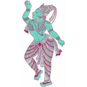 Traditional Dancing Motif Embroidery Design