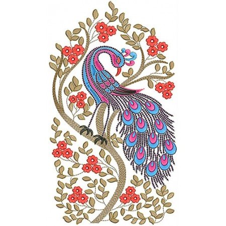 Wall Art Peacock Embroidery Design